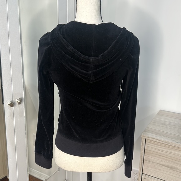 VINTAGE ORIGINAL Juicy Couture Velor Tracksuit Black Small/Medium - Picture 5 of 7